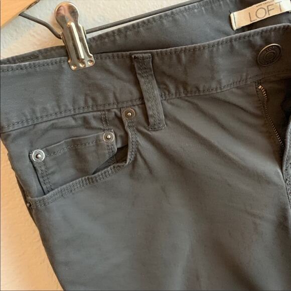 Loft Wide Leg 5 Pkt Dark Gray Pant Size 8 - Picture 3 of 8